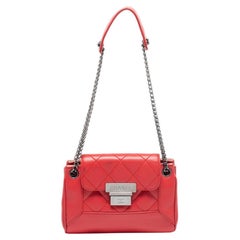 Chanel Red Quilted Caviar Leather Mini Accordion Flap Bag