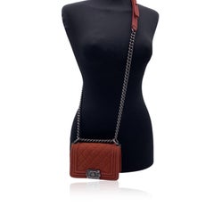 Chanel Red Quilted Caviar Leather Mini Boy Shoulder Bag