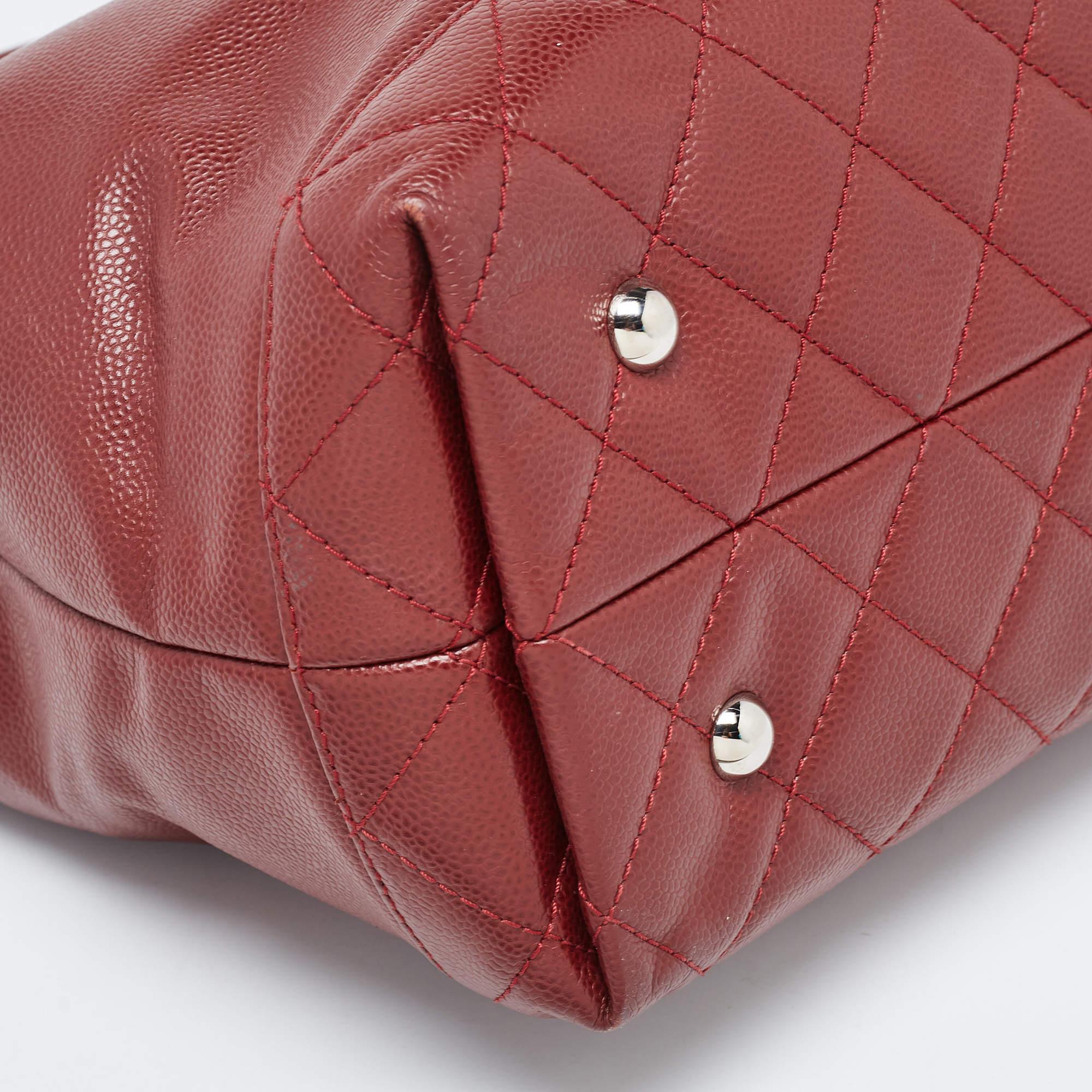 Chanel Red Quilted Caviar Leather Shiva Tote 1
