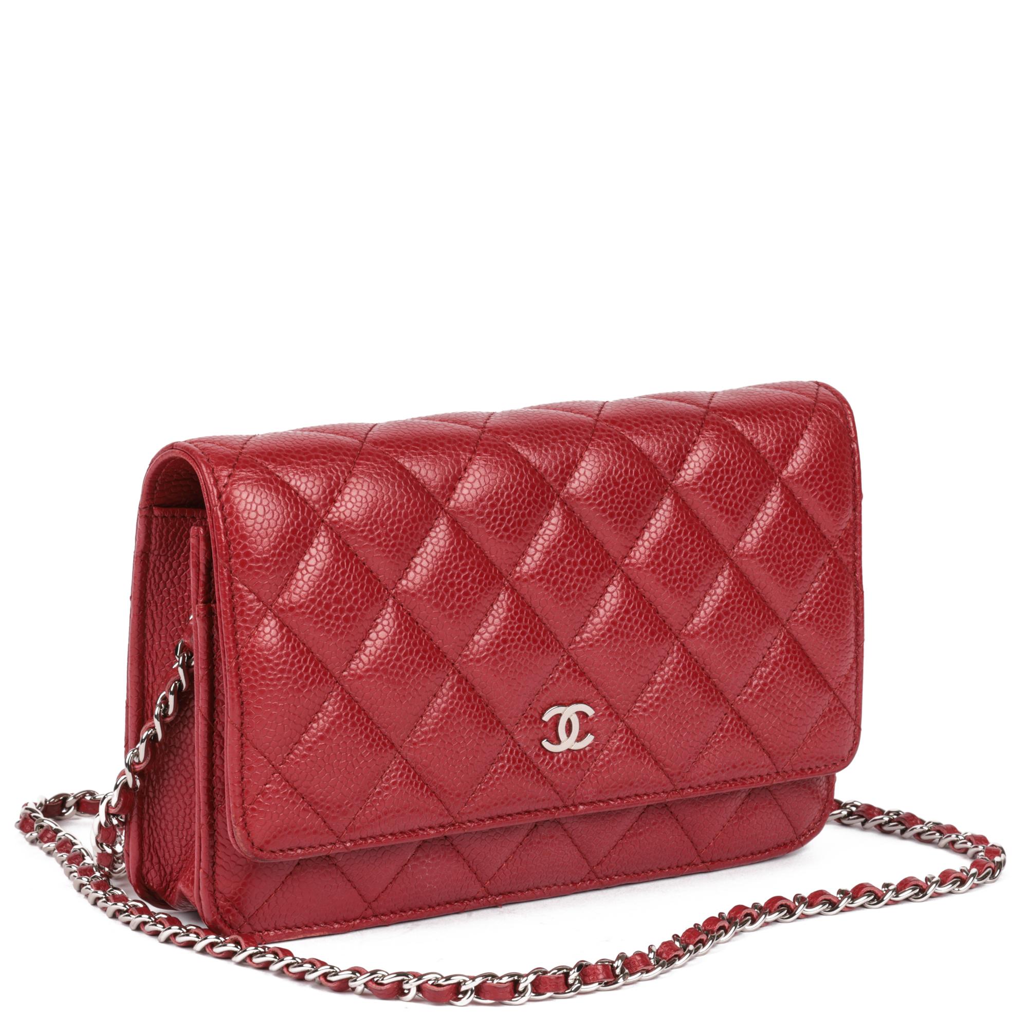 CHANEL
Red Quilted Caviar Leather Wallet-on-Chain WOC

Xupes Reference: HB5040
Serial Number: 19797670
Age (Circa): 2014
Accompanied By: Chanel Dust Bag 
Authenticity Details: 
Gender: Ladies
Type: Shoulder, Crossbody

Colour: Red
Hardware: