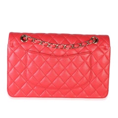 Chanel Red Quilted Caviar Medium Classic Double Flap Bag