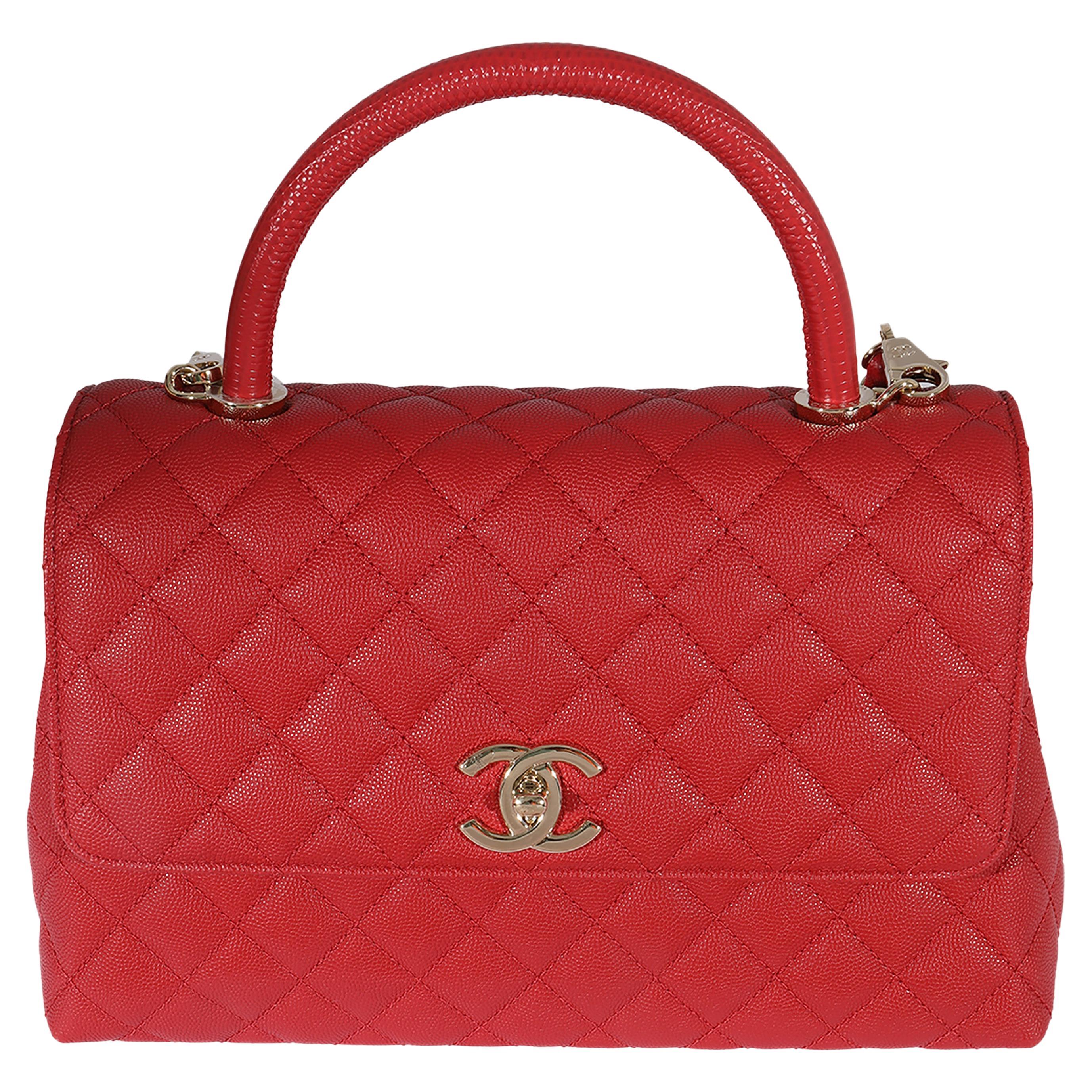 Chanel Red Quilted Lambskin Trendy CC Wallet On Chain (WOC) at 1stDibs