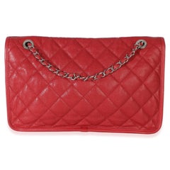 Chanel Red Quilted Caviar Medium French Riviera Flap Bag