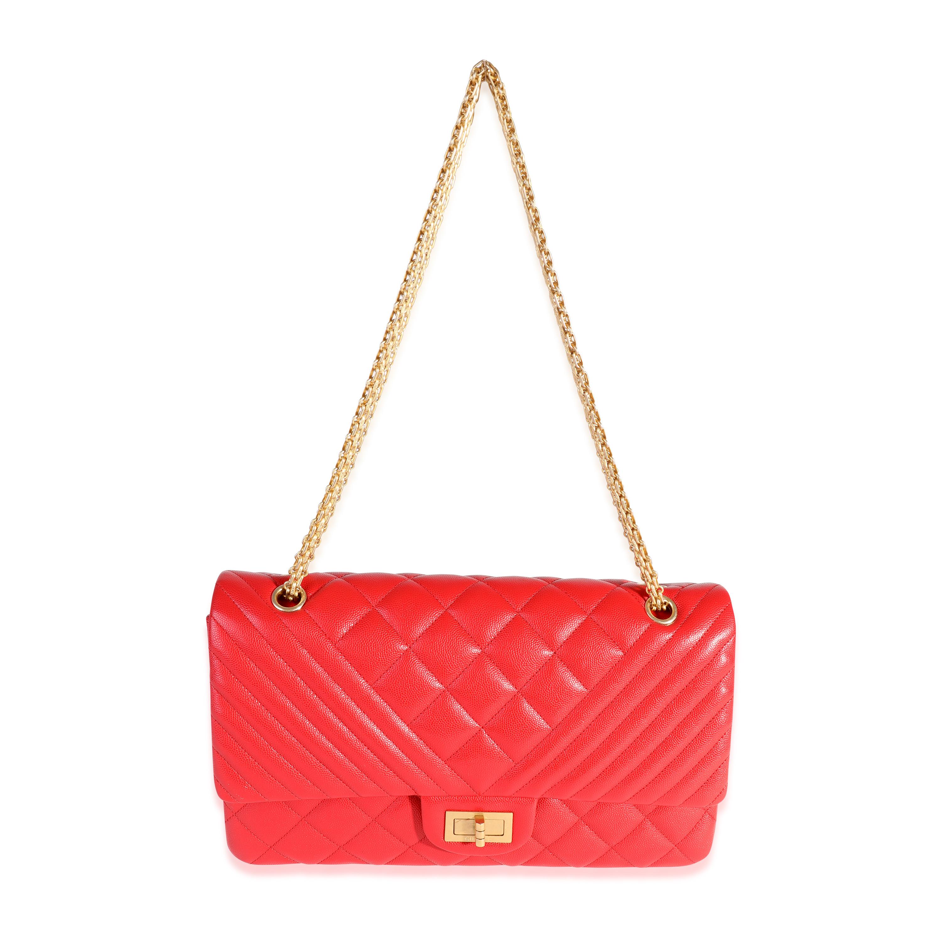 Listing Title: Chanel Red Quilted Caviar Reissue 2.55 227 Double Flap Bag
SKU: 116640
MSRP: 9500.00
Condition: Pre-owned (3000)
Handbag Condition: Very Good
Condition Comments: Very Good Condition. Scratching and light tarnishing to hardware.
Brand: