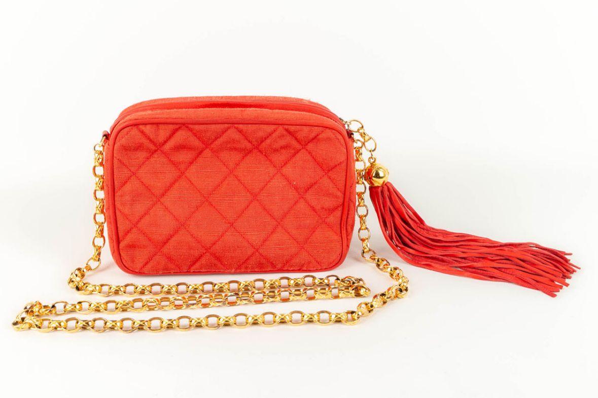 Chanel Red Quilted Cotton Bag, 1989/1991 In Good Condition In SAINT-OUEN-SUR-SEINE, FR