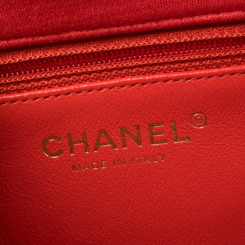 Chanel Red Quilted Jersey Diana Flap Bag 7