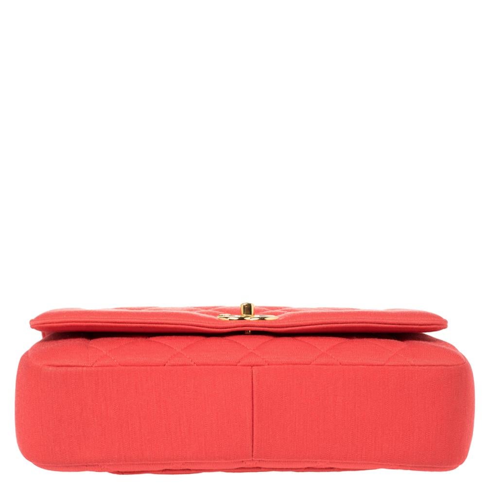 Chanel Red Quilted Jersey Diana Flap Bag 1