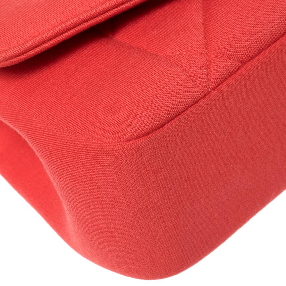 Chanel Red Quilted Jersey Diana Flap Bag 3