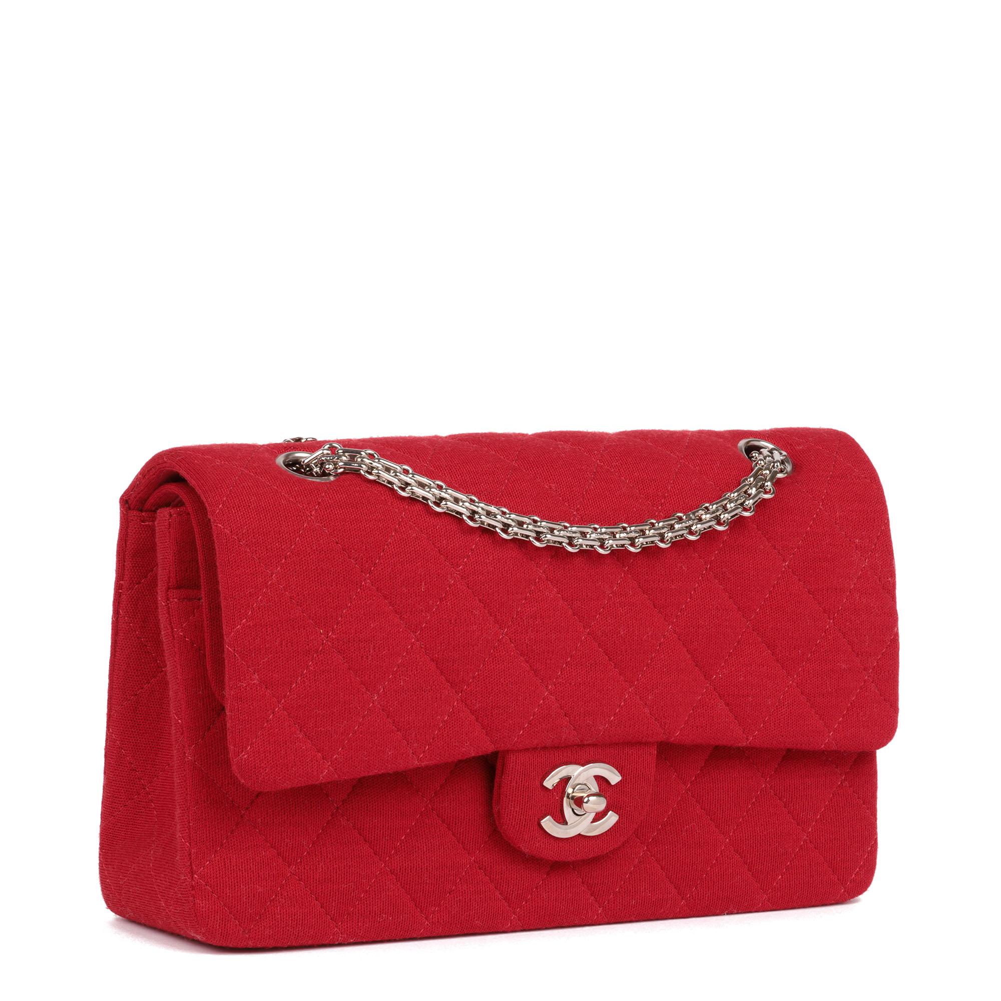 CHANEL
Red Quilted Jersey Fabric Medium Classic Double Flap Bag

Xupes Reference: CB850
Serial Number: 10742518
Age (Circa): 2005
Accompanied By: Authenticity Card
Authenticity Details: Authenticity Card, Serial Sticker (Made in France)
Gender: