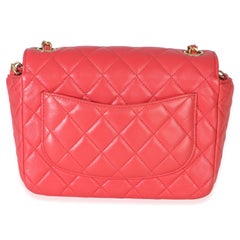 Chanel Red Quilted Lambskin Coco Pins Chain Mini Flap Bag