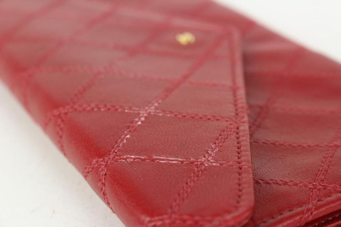 Chanel Red Quilted Lambskin Envelope Pochette Clutch Bag 189ca83 5