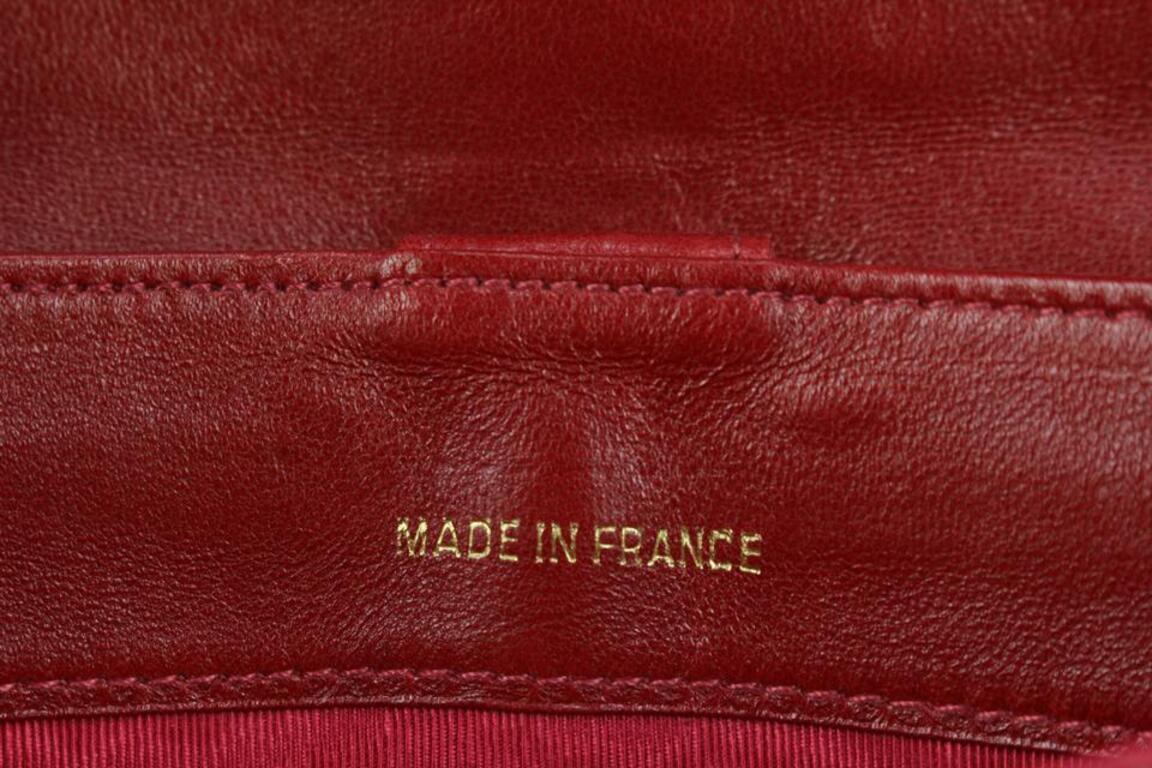  Chanel Rote gesteppte Lammfell-Umschlagtasche Pochette Clutch 189ca83 im Angebot 1