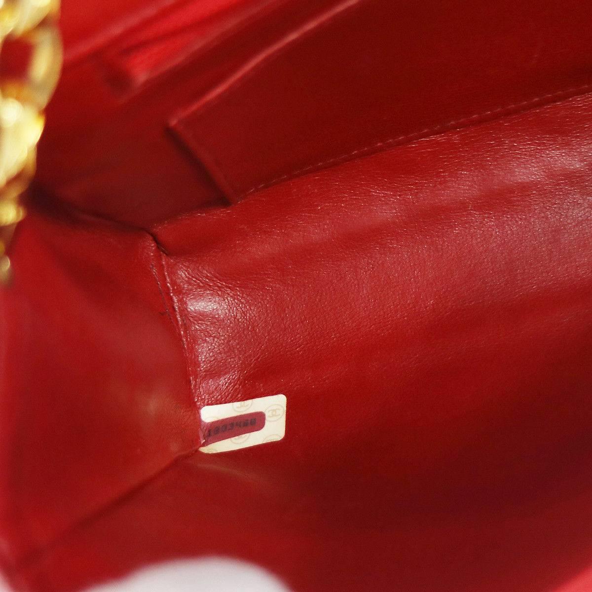 Chanel Red Quilted Lambskin  Flap Shoulder Bag 3
