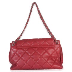 Chanel Red Quilted Lambskin Hampton Large Flap Bag
