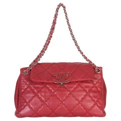 Chanel Red Quilted Lambskin Hampton Large Flap Bag