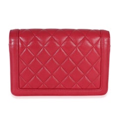 Chanel Red Quilted Lambskin Hold The Line CC Wallet On Chain
