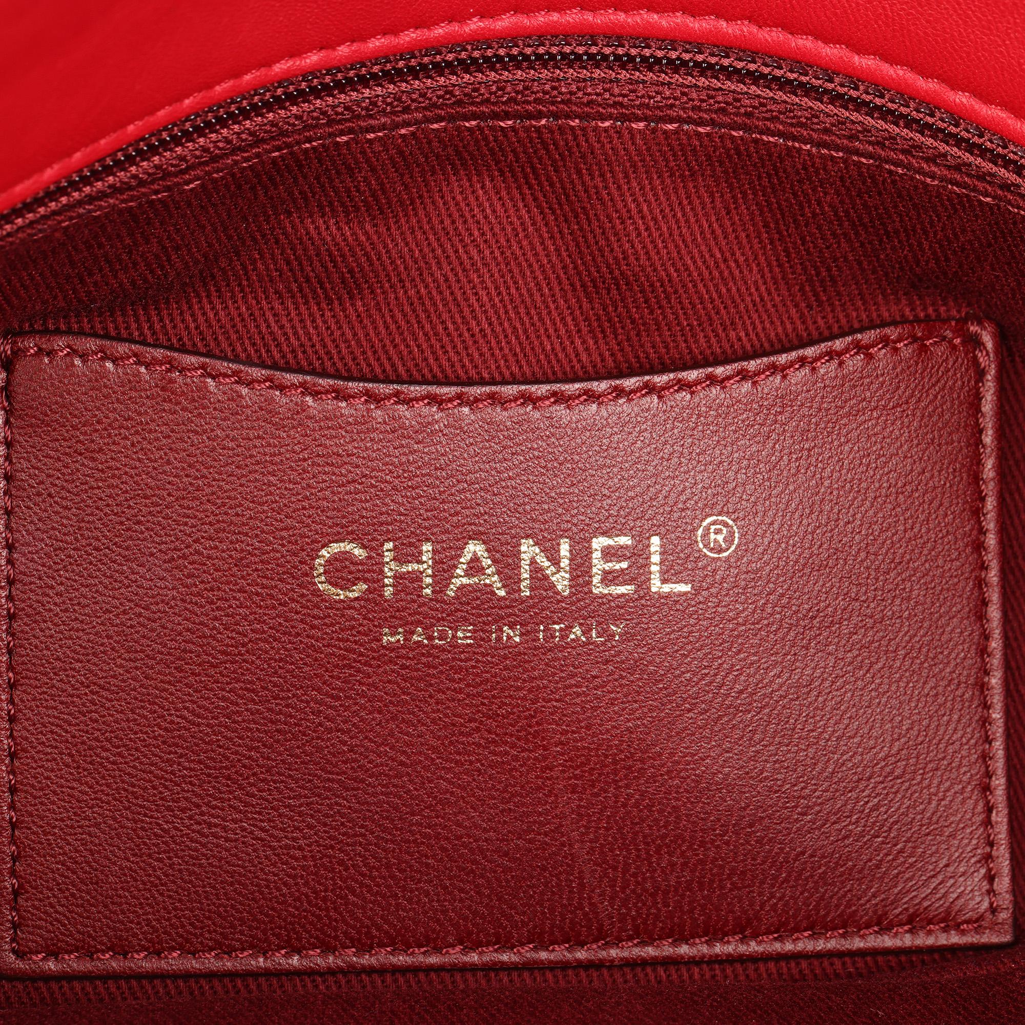 CHANEL Red Quilted Lambskin Just Mademoiselle Bowling Bag 3
