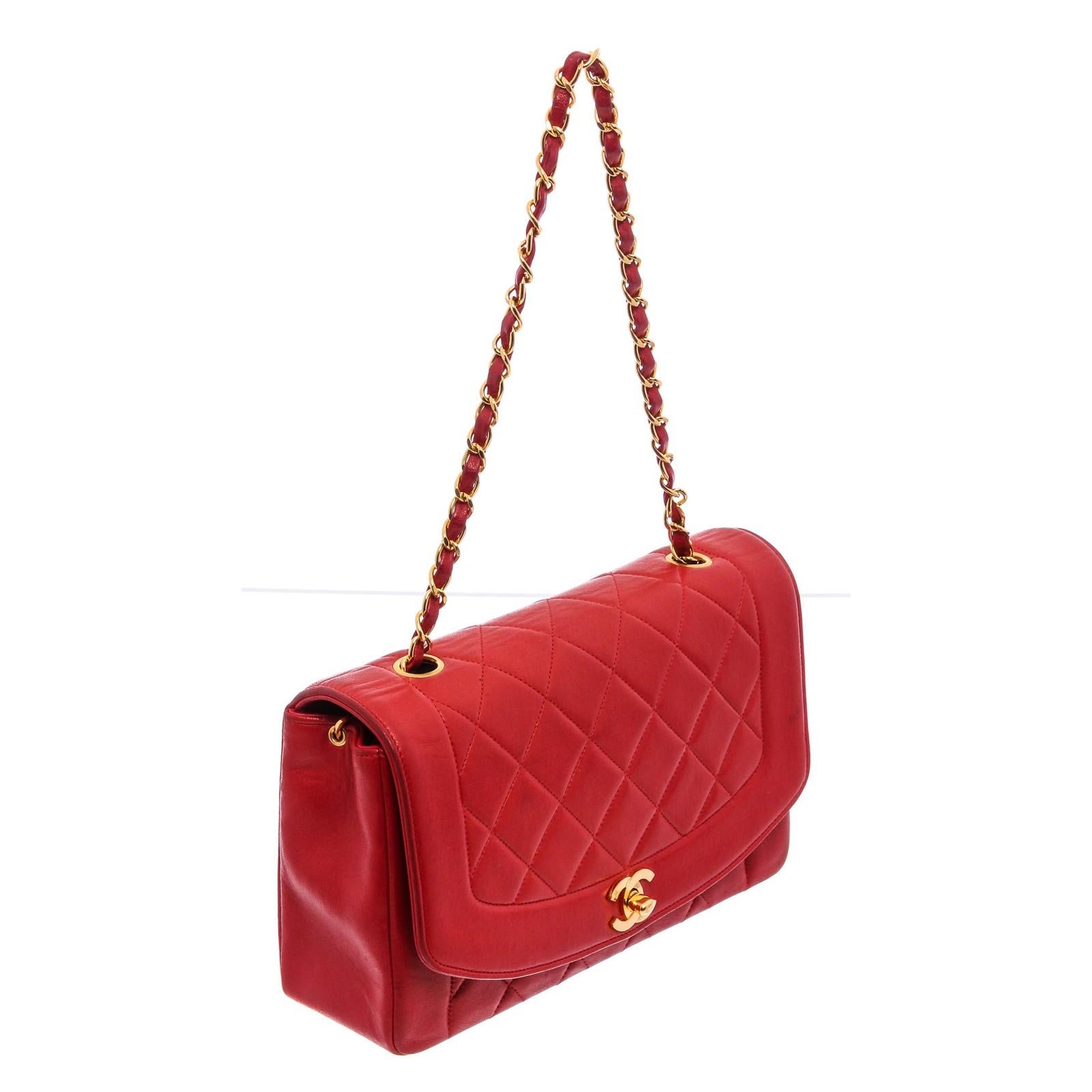 chanel diana red