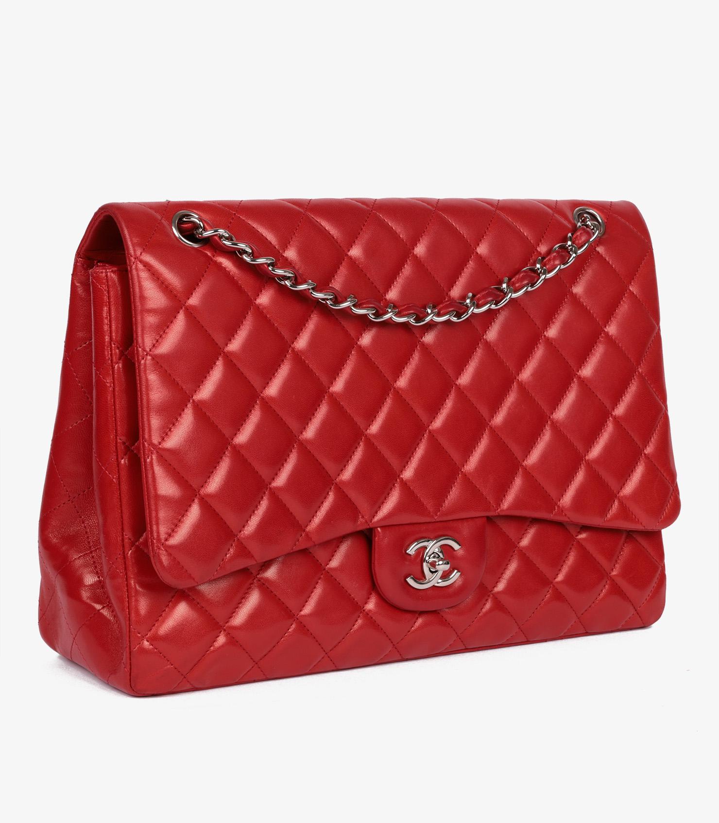 Chanel Red Quilted Lambskin Maxi Classic Single Flap Bag

Model- Maxi Classic Single Flap Bag
Product Type- Crossbody, Shoulder
Serial Number- 13******
Age- Circa 2009
Accompanied By- Chanel Dust Bag, Box, Authenticity Card, Care Booklet,