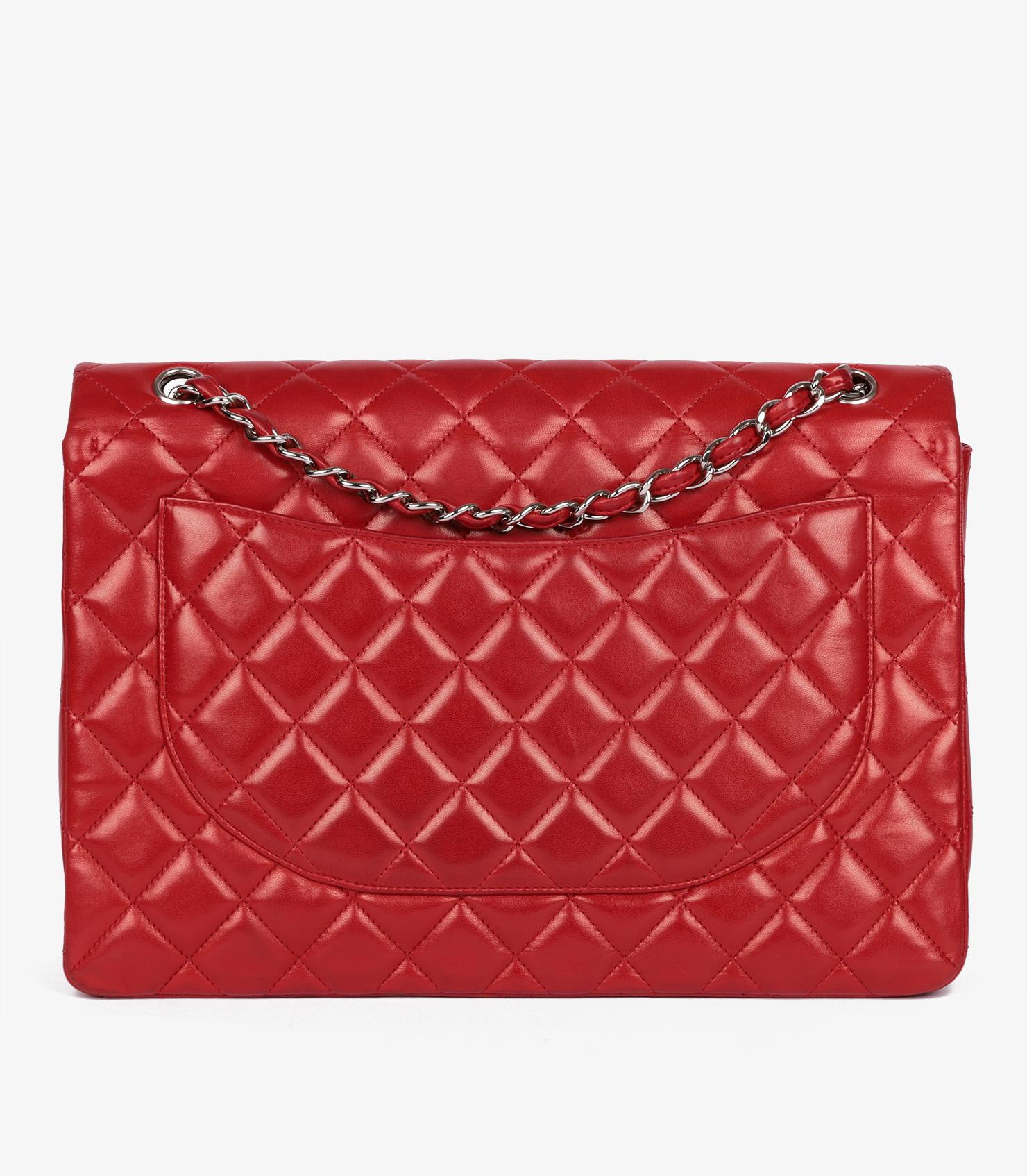 De las mujeres Chanel Red Quilted Lambskin Maxi Classic Single Flap Bag en venta