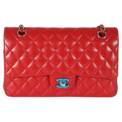 Chanel Red Quilted Lambskin Medium Classic Double Flap Bag
