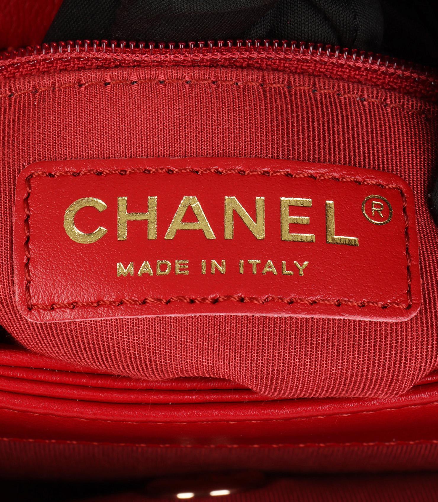 Chanel Red Quilted Lambskin Small Double Pocket Top Handle Flap Bag For Sale 5