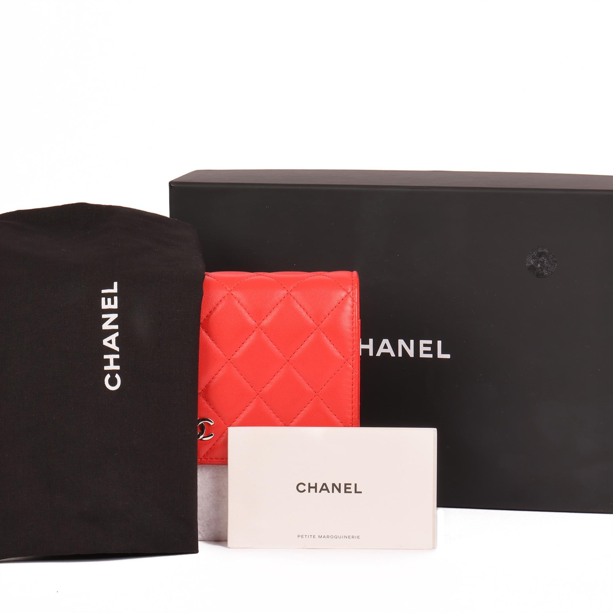 CHANEL Red Quilted Lambskin Square Wallet-on-Chain WOC 6