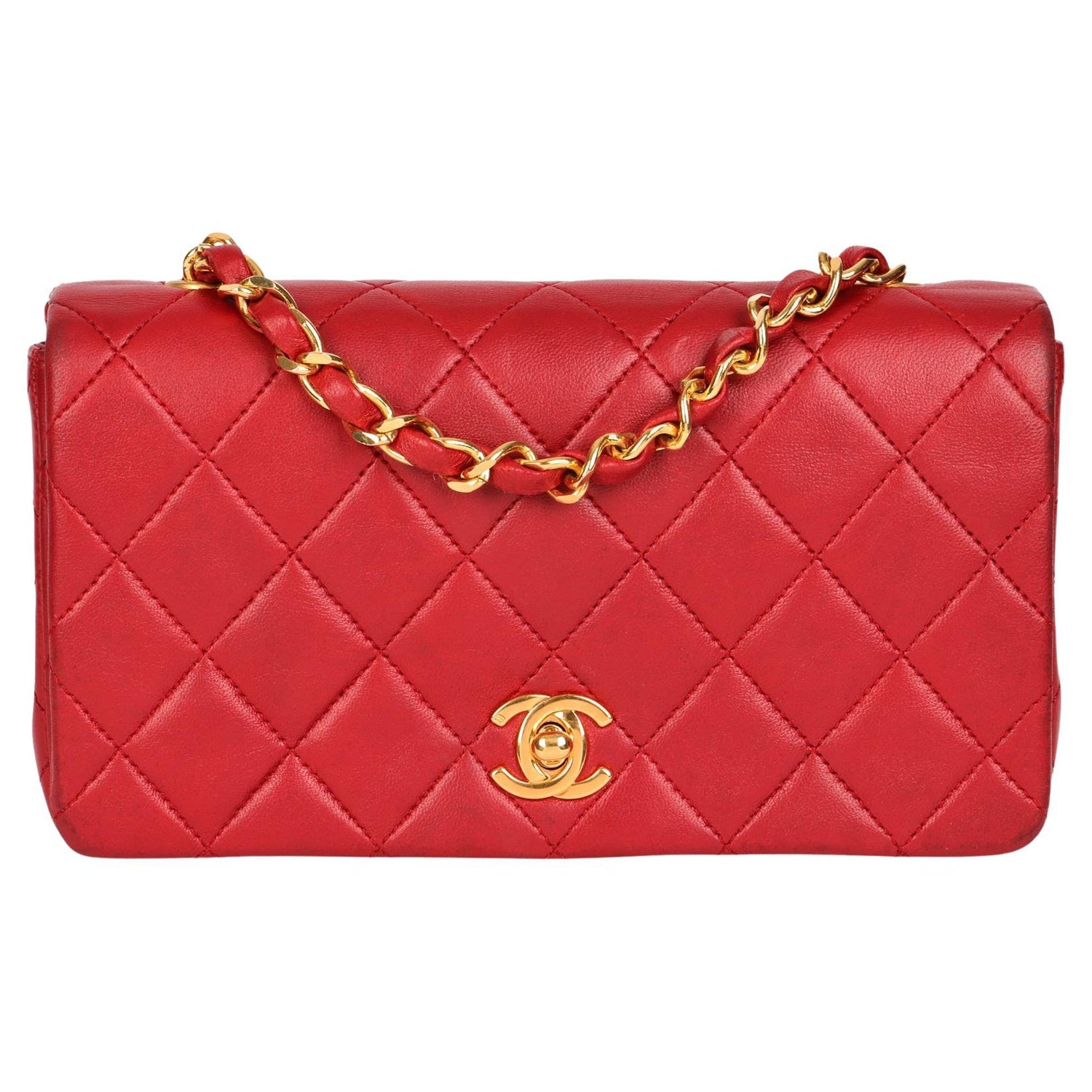 chanel purse red vintage