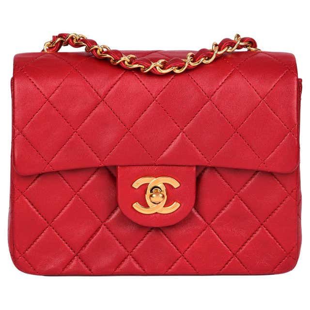 1989 Chanel Red Lizard Leather Vintage Timeless Mini Flap Bag at ...