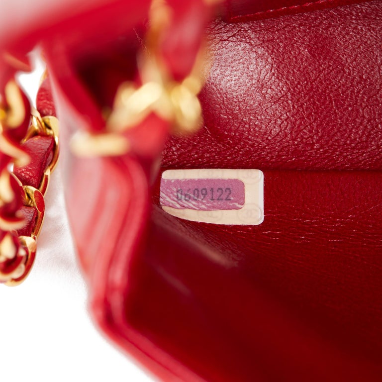 CHANEL Red Quilted Lambskin Vintage XL Small Classic Single Flap Bag For  Sale at 1stDibs