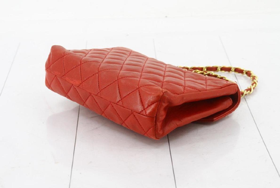 Chanel Rote gesteppte CC Crossbody-Tasche aus Leder Damen