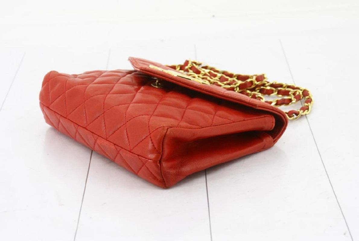 Chanel Rote gesteppte CC Crossbody-Tasche aus Leder 1