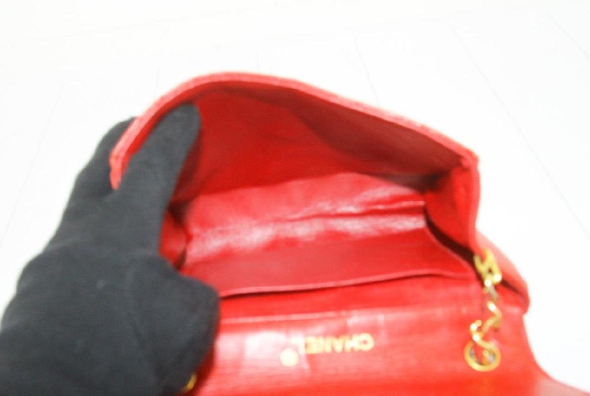 Chanel Rote gesteppte CC Crossbody-Tasche aus Leder 5
