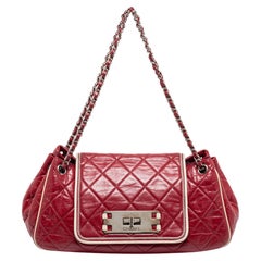 Chanel Red Quilted Leather East West Reissue Flap Bag