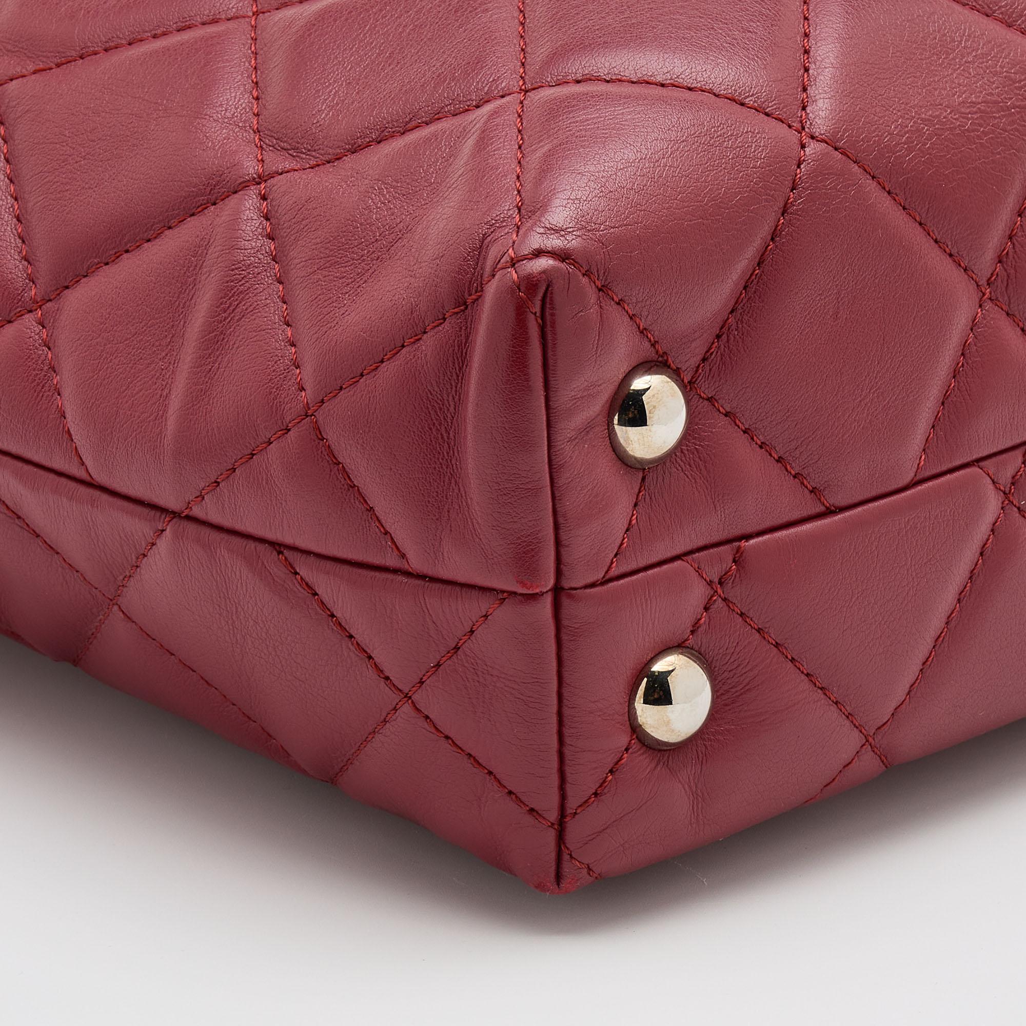 Chanel Red Quilted Leather In-The-Business North South Bag 1