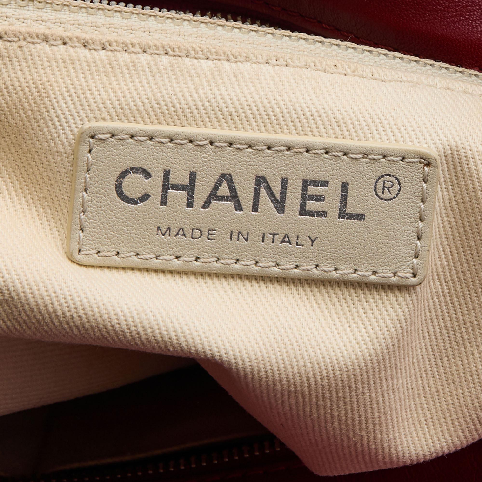 Chanel Red Quilted Leather In-The-Business North South Bag 2