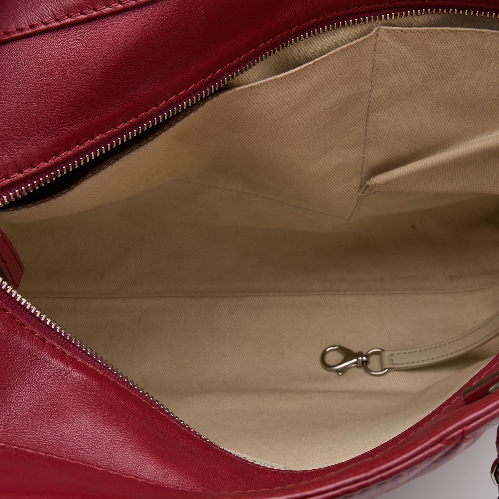 Chanel Red Quilted Leather In-The-Business North South Bag 4