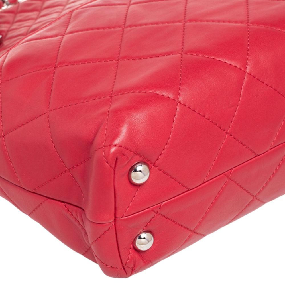 Chanel Red Quilted Leather In The Business North South Tote 3