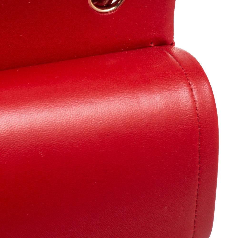 Chanel Red Quilted Leather Jumbo Classic Double Flap Bag 7