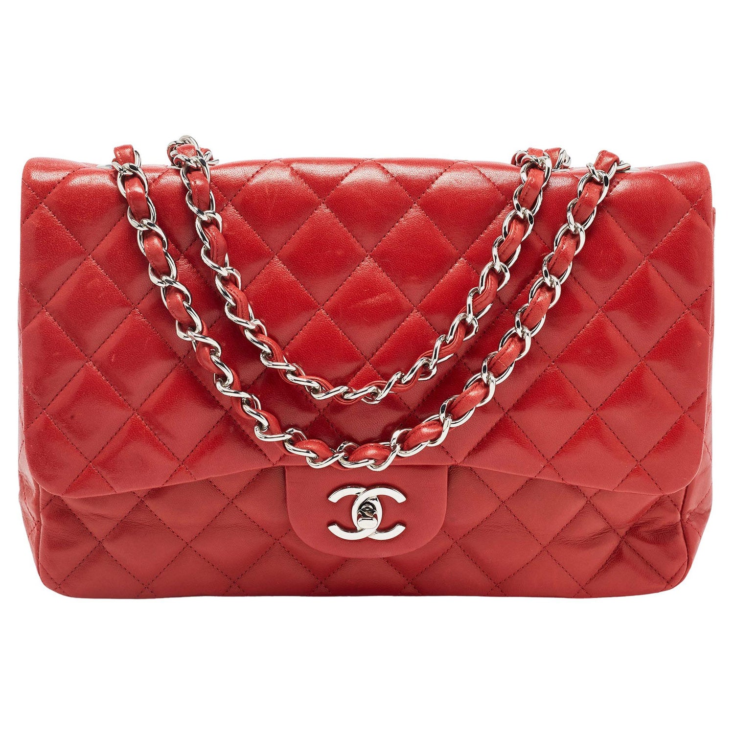 Chanel Classic Double Flap Bag Quilted Floral Tweed Medium