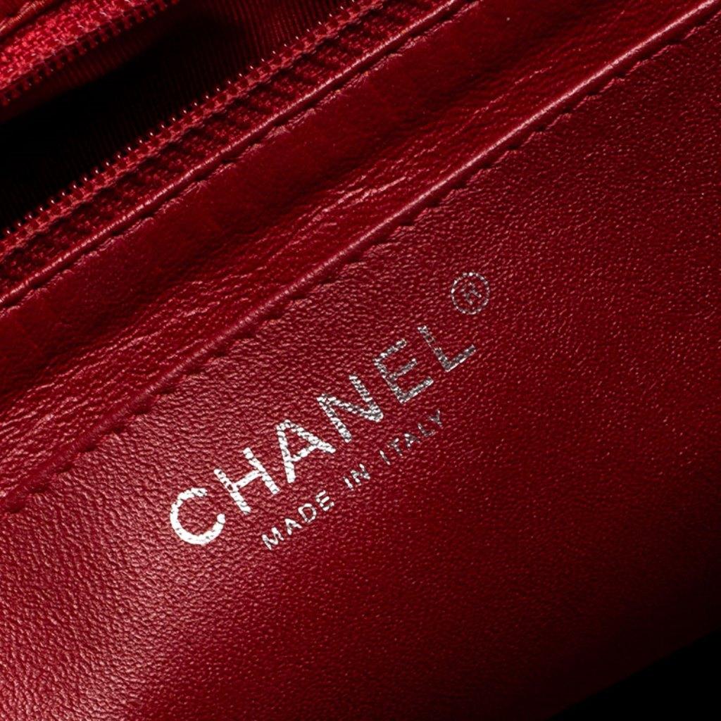 Chanel Red Quilted Leather Jumbo Classic Single Flap Bag 6