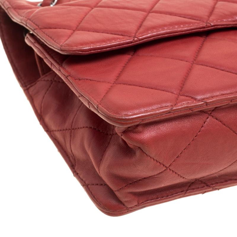 Chanel Red Quilted Leather Jumbo Takeaway Flap Bag 5