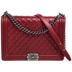 Chanel Red Boy Bag - 28 For Sale on 1stDibs