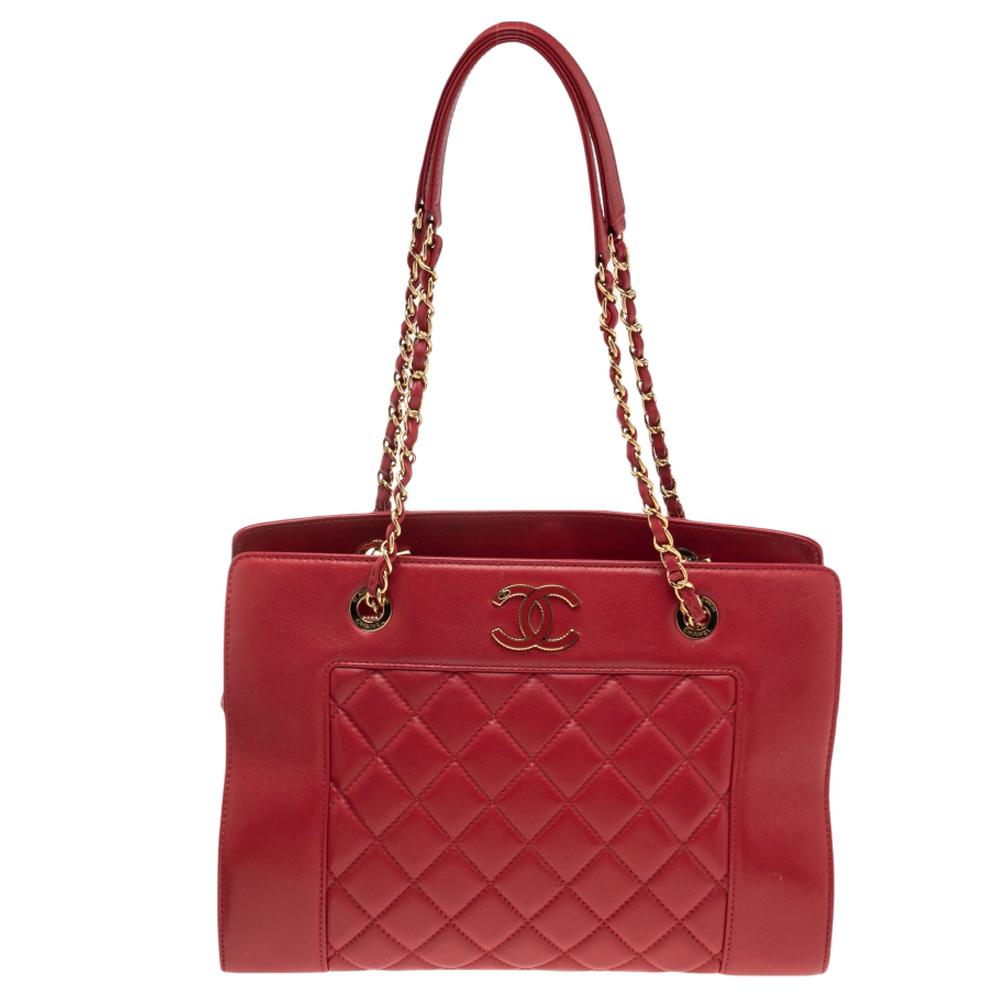 Chanel Red Grand Shopper Tote Bag at 1stDibs chanel tote red