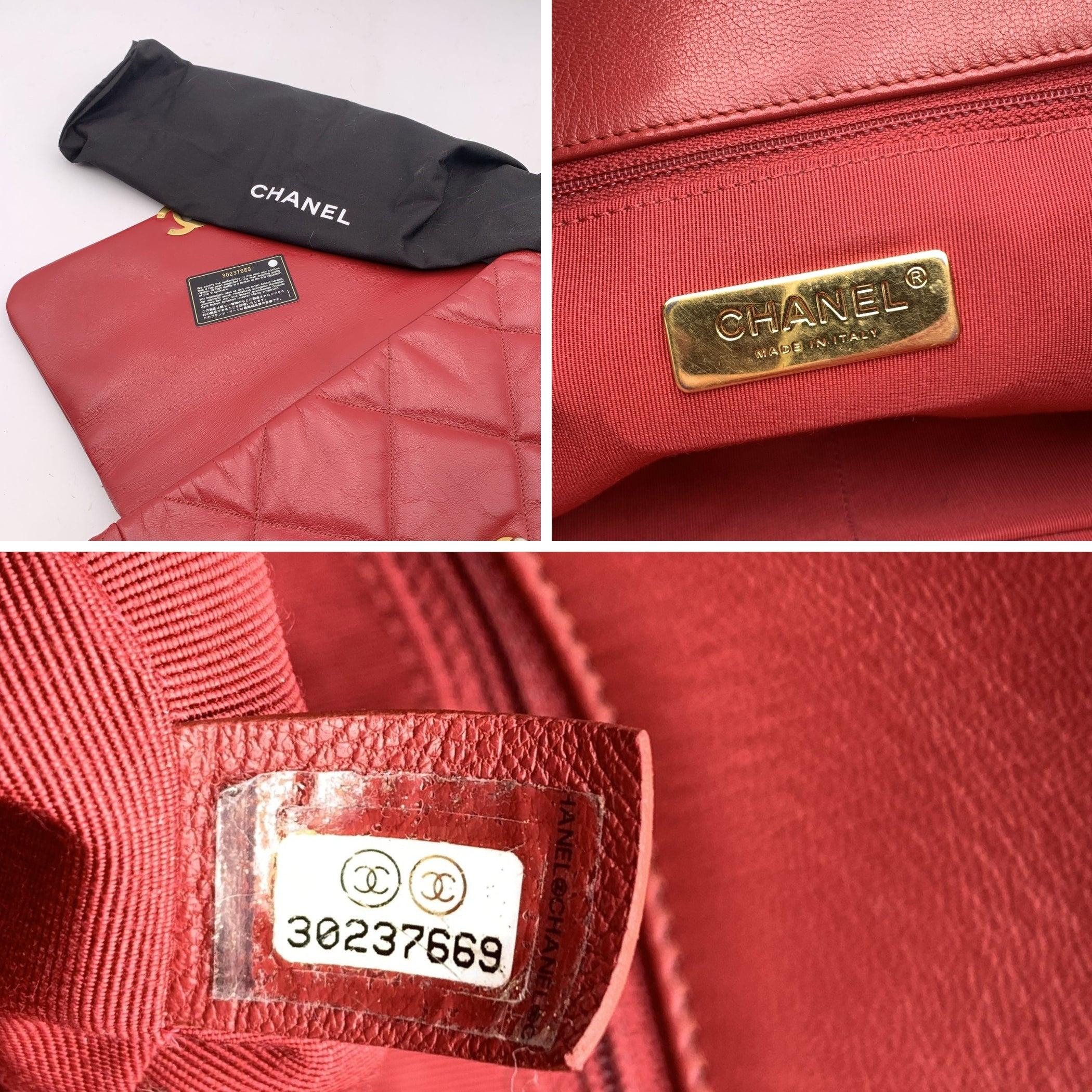 Chanel Red Quilted Leather Maxi 19 Flap Shoulder Bag 2