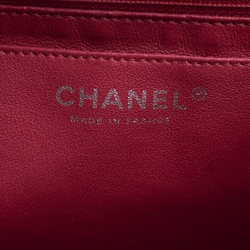 Chanel Red Quilted Leather Maxi Jumbo XL Classic Flap Bag 7