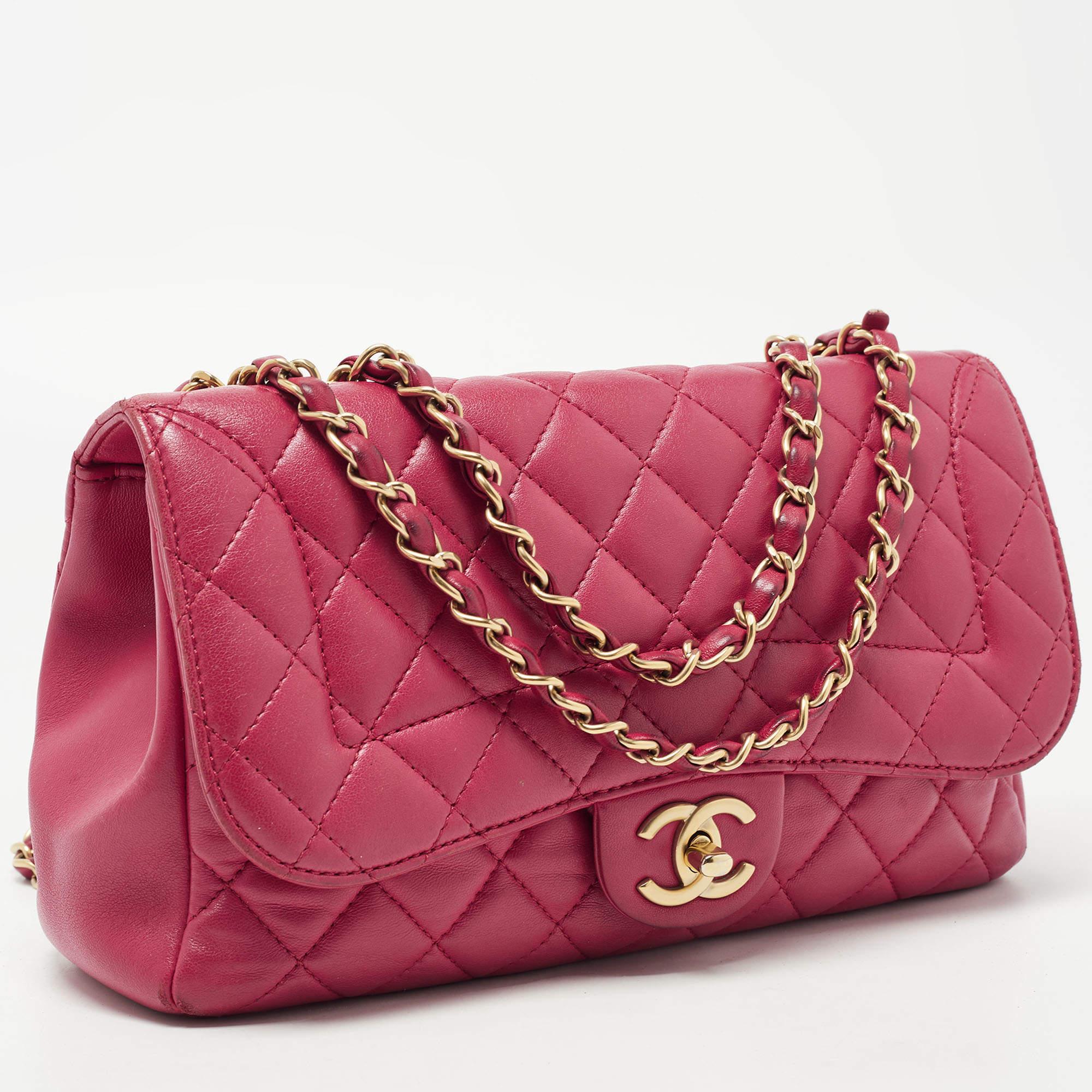 Women's Chanel Red Quilted Leather Medium Mademoiselle Chic Flap Bag