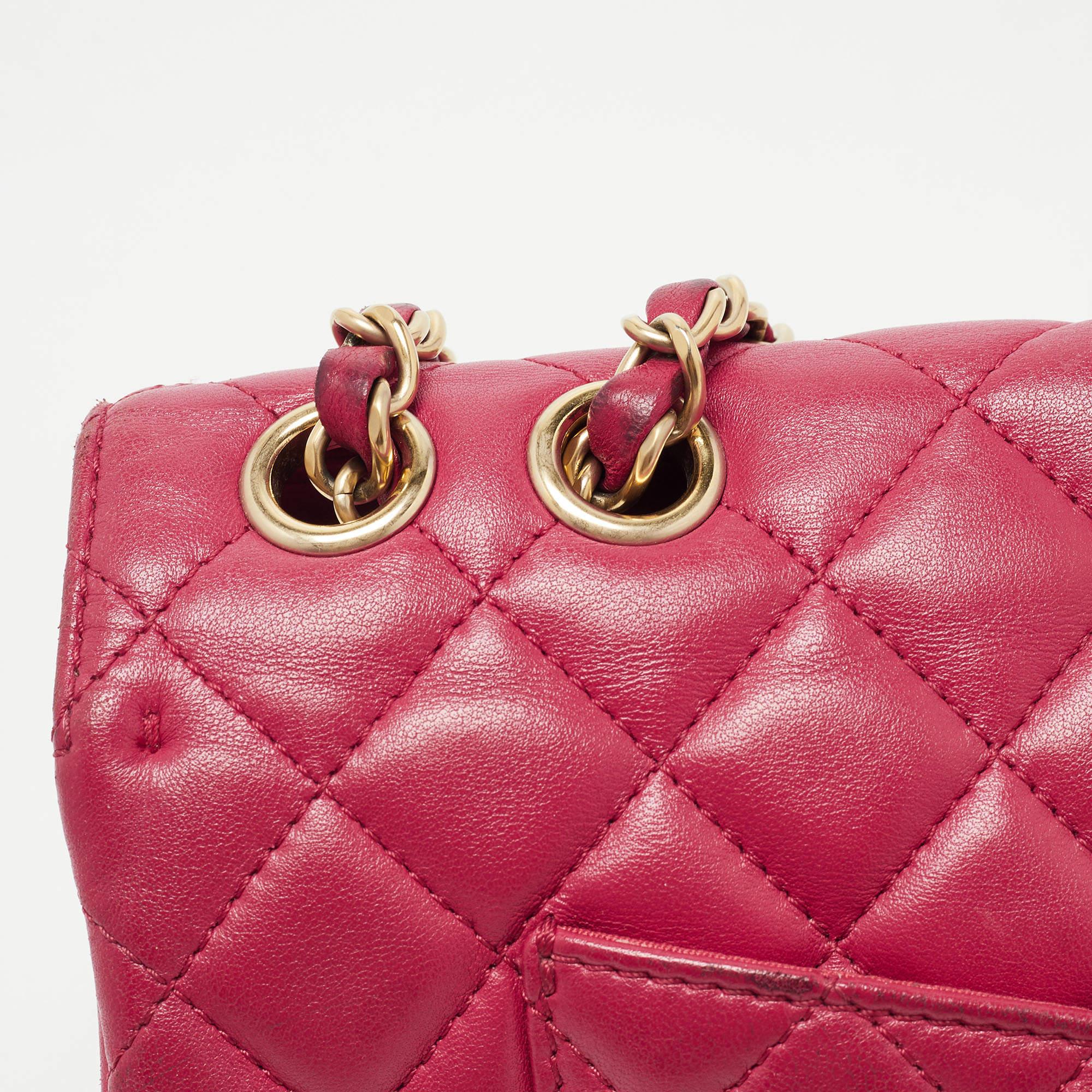 Chanel Red Quilted Leather Medium Mademoiselle Chic Flap Bag 4