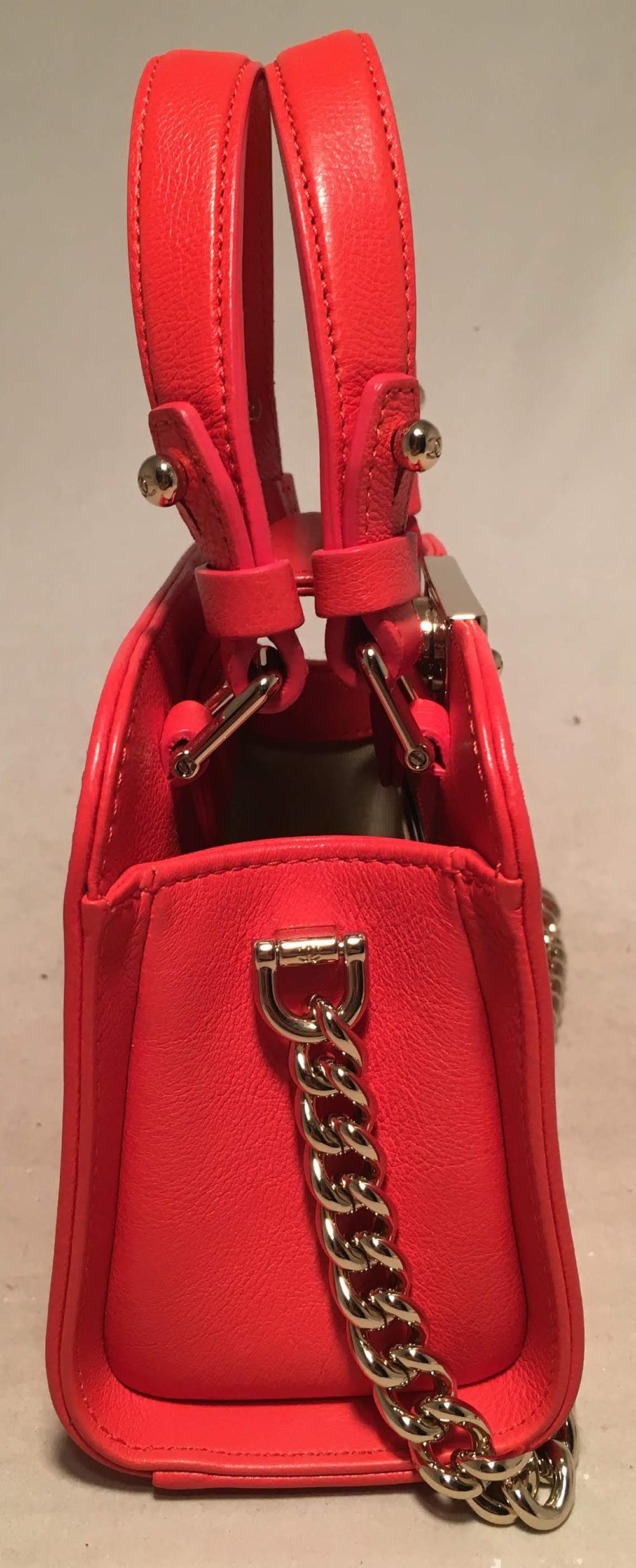Chanel Red Quilted Leather Mini Shopping Tote Bag In Excellent Condition In Philadelphia, PA