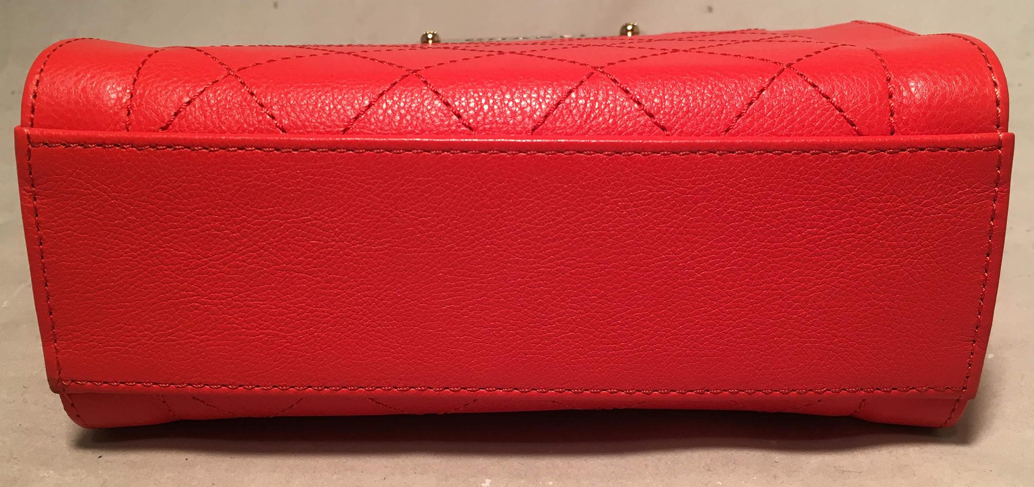 Women's Chanel Red Quilted Leather Mini Shopping Tote Bag
